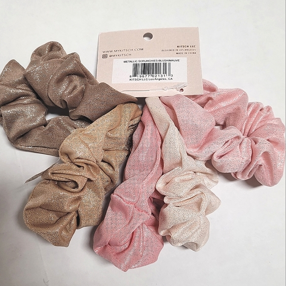Kitsch Five Pack of Metallic Scrunchies - Picture 2 of 4